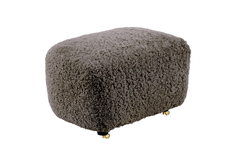 Valencia Flemming Lassen The Tired Man Lounge Chair & Footstool in Genuine Sheepskin, Coffee