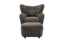 Valencia Flemming Lassen The Tired Man Lounge Chair & Footstool in Genuine Sheepskin, Coffee