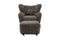 Valencia Flemming Lassen The Tired Man Lounge Chair & Footstool in Genuine Sheepskin, Coffee