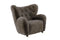 Valencia Flemming Lassen The Tired Man Lounge Chair & Footstool in Genuine Sheepskin, Coffee
