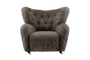 Valencia Flemming Lassen The Tired Man Lounge Chair & Footstool in Genuine Sheepskin, Coffee