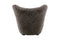 Valencia Flemming Lassen The Tired Man Lounge Chair & Footstool in Genuine Sheepskin, Coffee