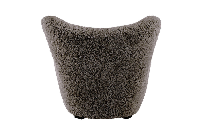 Valencia Flemming Lassen The Tired Man Lounge Chair & Footstool in Genuine Sheepskin, Coffee