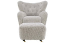 Valencia Flemming Lassen The Tired Man Lounge Chair & Footstool in Genuine Sheepskin, Light Grey