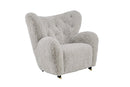 Valencia Flemming Lassen The Tired Man Lounge Chair & Footstool in Genuine Sheepskin, Light Grey