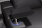 Valencia 2025 New Monza Leather Home Theater Seating With Carbon Fiber Panel Row of 2, Black