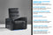 Valencia 2025 New Monza Leather Home Theater Seating With Carbon Fiber Panel Row of 4 Loveseat Left, Black