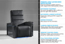 Valencia 2025 New Monza Leather Home Theater Seating With Carbon Fiber Panel Row of 3 Loveseat Left, Black