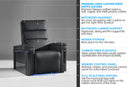 Valencia 2025 New Monza Leather Home Theater Seating With Carbon Fiber Panel Row of 2, Black