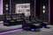 Valencia 2025 New Monza Leather Home Theater Seating With Carbon Fiber Panel Row of 2, Black