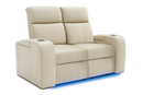 Valencia Natalie Top Grain Leather Row of 2 Loveseat Recliner Sofa, Cream