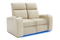 Valencia Natalie Top Grain Leather Row of 2 Loveseat Recliner Sofa, Cream