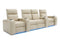 Valencia Natalie Top Grain Leather Row of 4 Loveseat Center Recliner Sofa, Cream