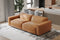 Valencia Nathan Full Aniline Leather Modular Sofa with Down Feather, Loveseat, Caramel Brown Color