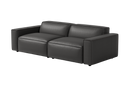 Valencia Nathan Full Aniline Leather Modular Sofa with Down Feather, Loveseat, Black Color