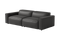 Valencia Nathan Full Aniline Leather Modular Sofa with Down Feather, Loveseat, Black Color