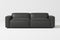 Valencia Nathan Full Aniline Leather Modular Sofa with Down Feather, Loveseat, Black Color