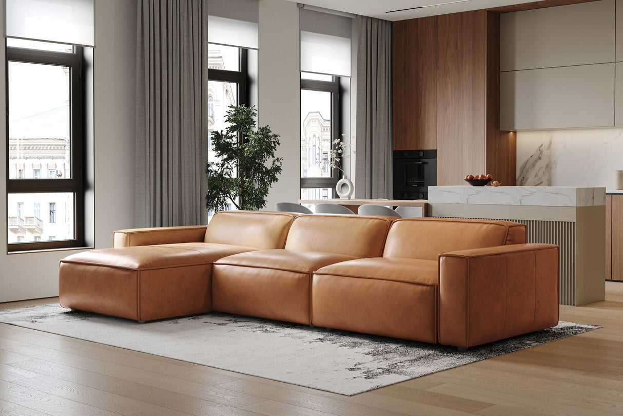 Nathan Leather Modular Sectional Sofa