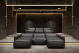 Nathan Leather Theater Lounge Modular Sofa