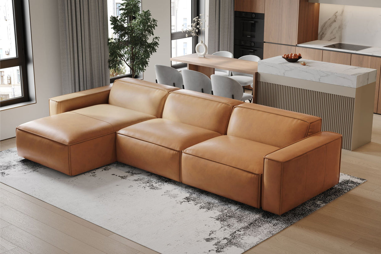 Nathan Leather Modular Sectional Sofa