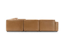 Valencia Nathan Full Aniline Leather Modular Sofa with Down Feather, L-Shape, Caramel Brown Color