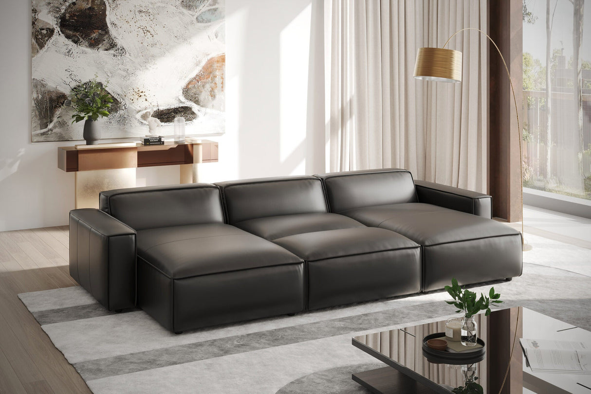Nathan Leather Modular Bed Sectional Sofa