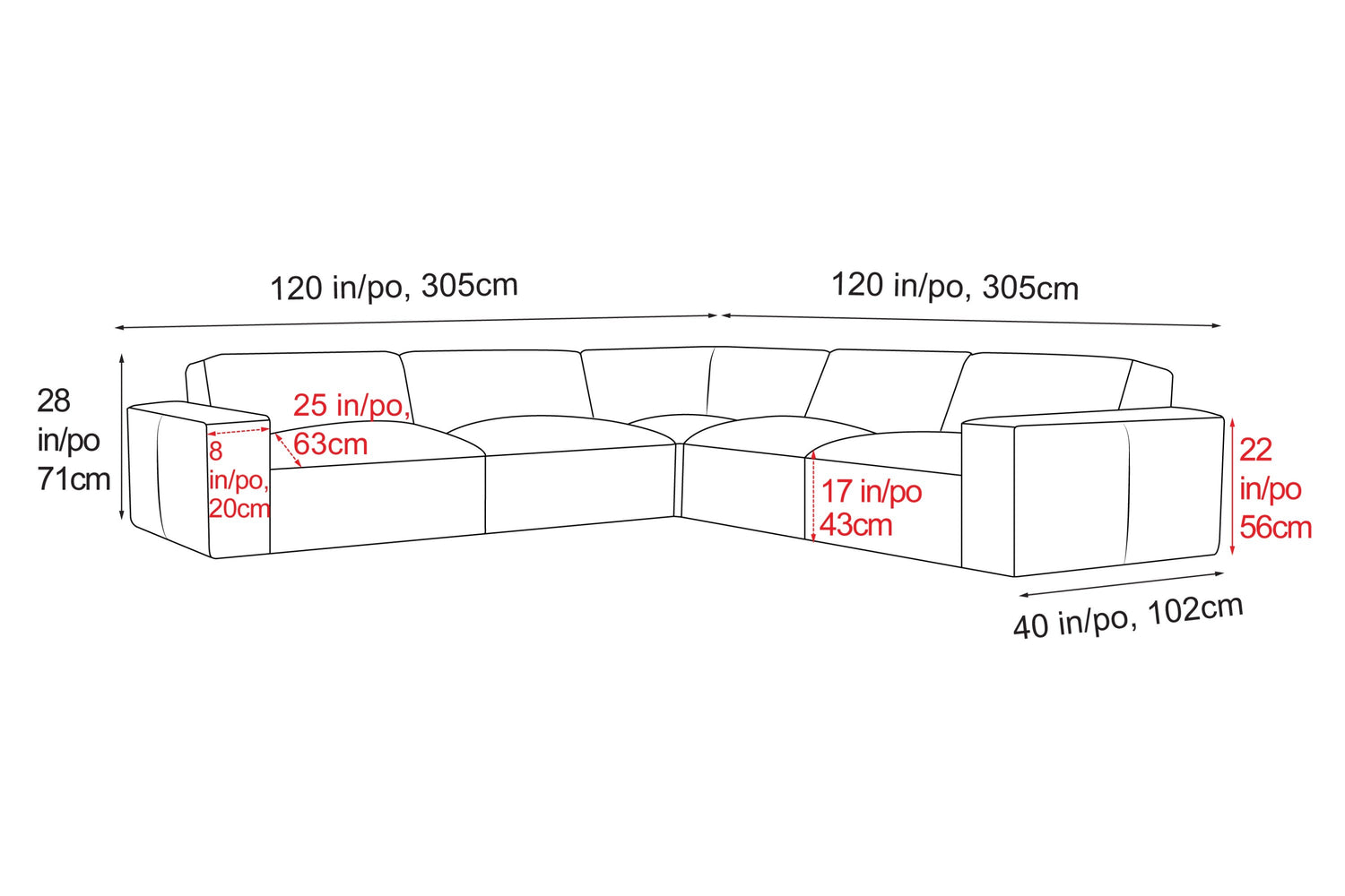 Nathan Leather Modular Corner Sectional Sofa
