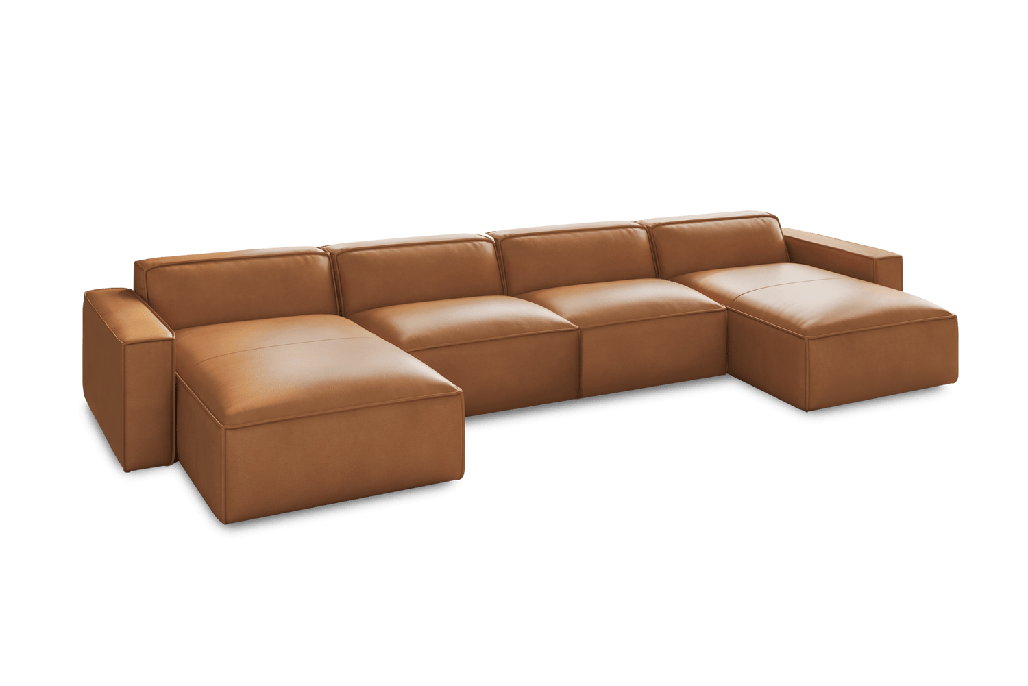 Nathan Leather Modular Sectional Sofa