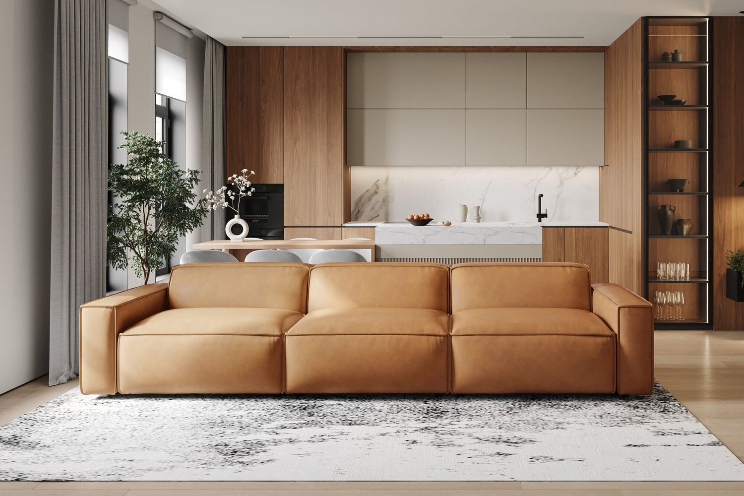 Nathan Leather Modular Sofa