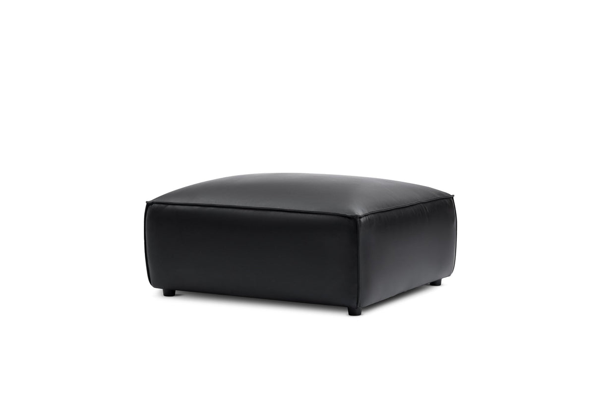 Nathan Leather Ottoman