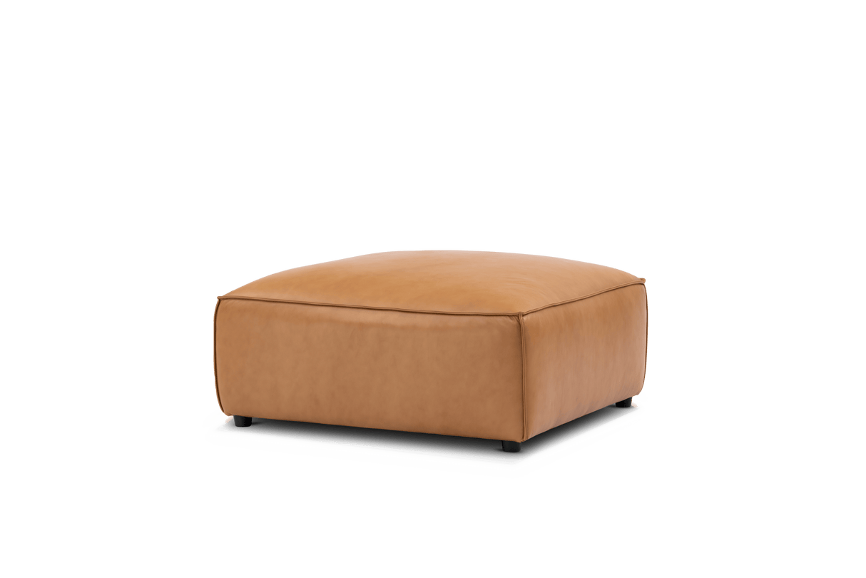Nathan Leather Ottoman