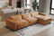 Valencia Nathan Full Aniline Leather Modular Sofa with Down Feather, Right Chaise, Caramel Brown Color