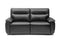 Valencia Nero Leather Loveseat Dual Recliner Sofa, Black