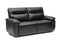 Valencia Nero Leather Loveseat Dual Recliner Sofa, Black