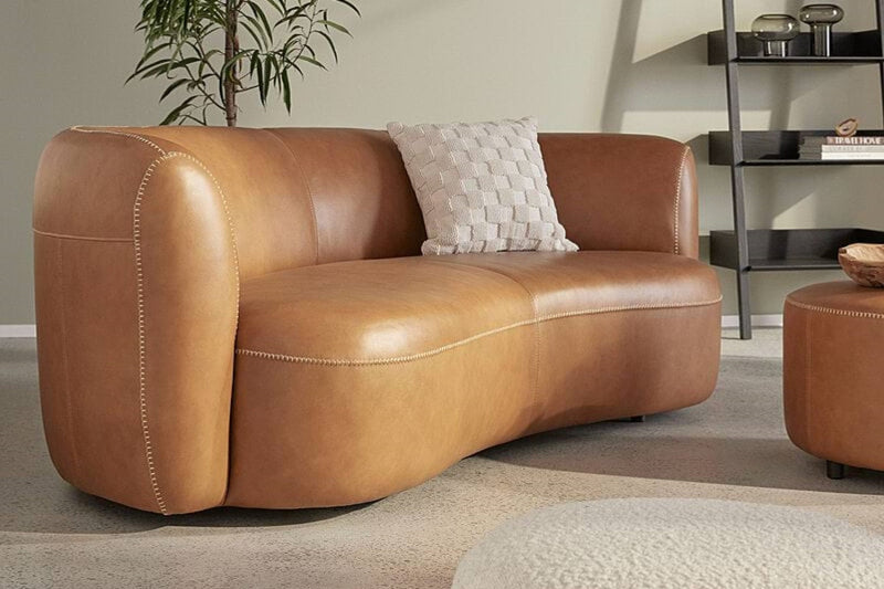 Valencia Nettie Leather 92" Sofa, Cognac