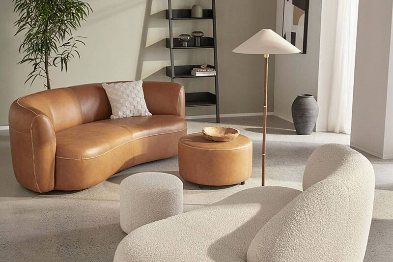 Valencia Nettie Leather 92" Sofa, Cognac