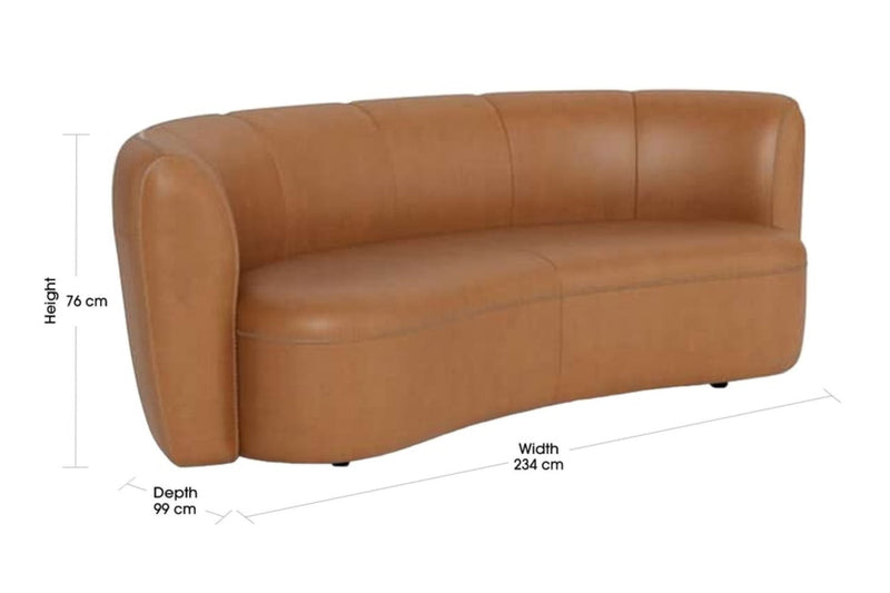 Valencia Nettie Leather 92" Sofa, Cognac