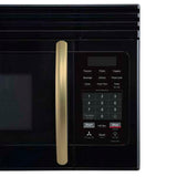 FORNO Scalo 30" 1.6 cu. ft. 300 CFM Over The Range Microwave in Black with Antique Brass Accents, FOTR3007-30BLK