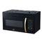 FORNO Scalo 30" 1.6 cu. ft. 300 CFM Over The Range Microwave in Black with Antique Brass Accents, FOTR3007-30BLK