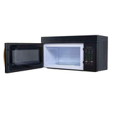 FORNO Scalo 30" 1.6 cu. ft. 300 CFM Over The Range Microwave in Black with Antique Brass Accents, FOTR3007-30BLK