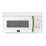 FORNO Scalo 30" 1.6 cu. ft. 300 CFM Over The Range Microwave in White with Antique Brass Accents, FOTR3007-30WHT