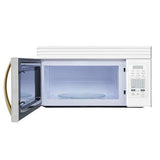 FORNO Scalo 30" 1.6 cu. ft. 300 CFM Over The Range Microwave in White with Antique Brass Accents, FOTR3007-30WHT