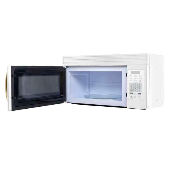 FORNO Scalo 30" 1.6 cu. ft. 300 CFM Over The Range Microwave in White with Antique Brass Accents, FOTR3007-30WHT