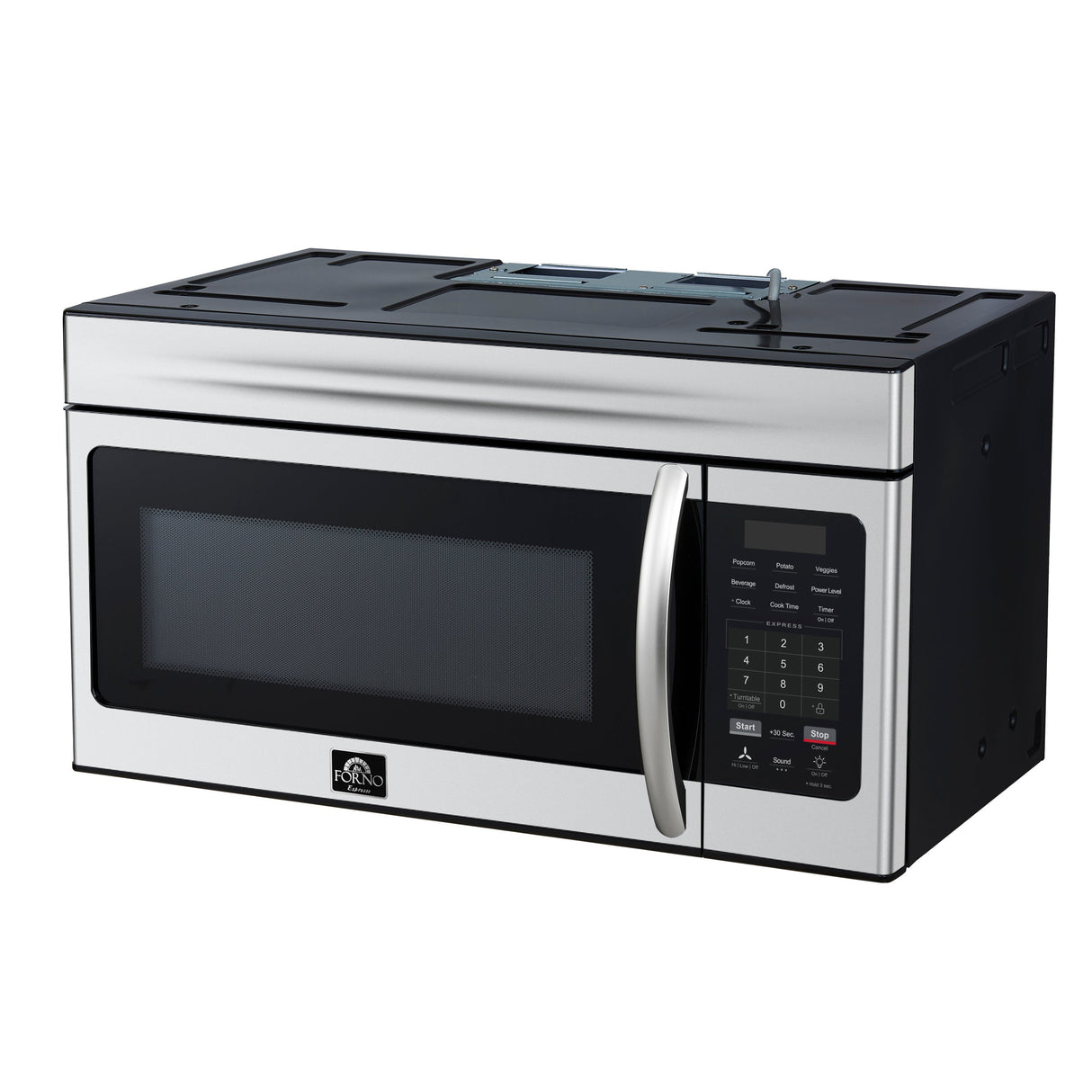 FORNO Scalo 30" 1.6 cu. ft. 300 CFM Over The Range Microwave in Stainless Steel, FOTR3007-30