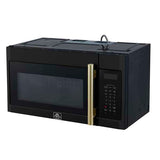 FORNO Fornace 30" 1.5 cu. ft. 300 CFM Over The Range Microwave in Black with Antique Brass Accents, FOTR3038-30BLK