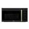 FORNO Fornace 30" 1.5 cu. ft. 300 CFM Over The Range Microwave in Black with Antique Brass Accents, FOTR3038-30BLK