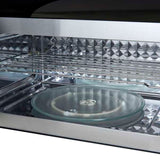 FORNO Fornace 30" 1.5 cu. ft. 300 CFM Over The Range Microwave in Black with Antique Brass Accents, FOTR3038-30BLK