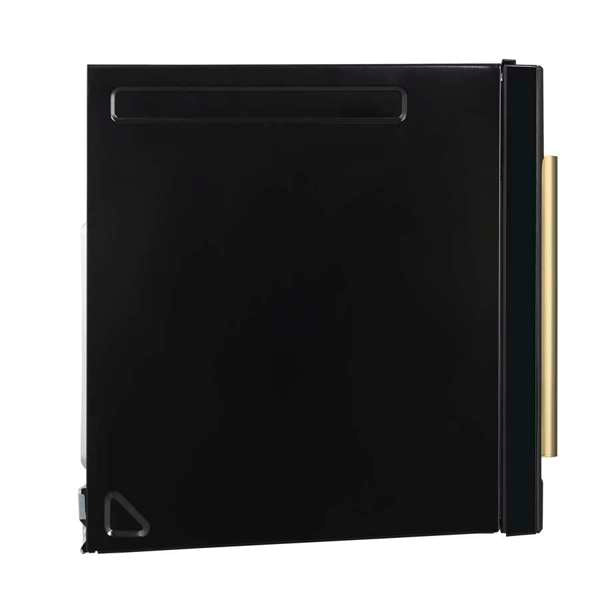 FORNO Fornace 30" 1.5 cu. ft. 300 CFM Over The Range Microwave in Black with Antique Brass Accents, FOTR3038-30BLK