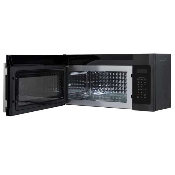 FORNO Fornace 30" 1.5 cu. ft. 300 CFM Over The Range Microwave in Black with Silver Accents, FOTR3038-30BLK