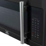 FORNO Fornace 30" 1.5 cu. ft. 300 CFM Over The Range Microwave in Black with Silver Accents, FOTR3038-30BLK